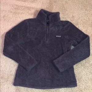 Women’s Patagonia Charcoal Gray Half Zip Fleece Fur Jacket XS